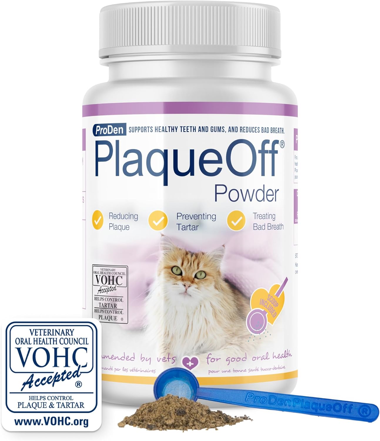 40g ProDen PlaqueOff Powder for Cats - Oral Care to Reduce Plaque, Tartar, and Freshen Breath