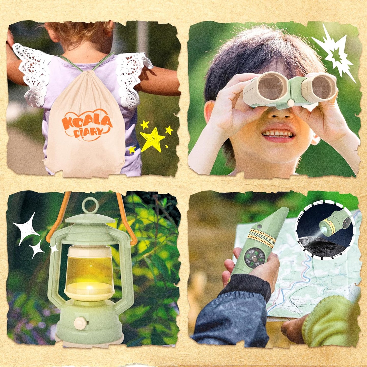 41-Piece Pretend Camping Set for Kids 3-5 with Pop Up Tent - Indoor/Outdoor Play Toys