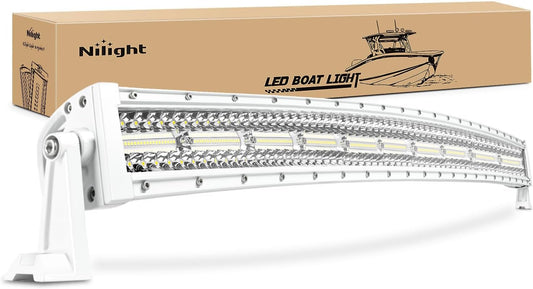 42" Nilight Marine LED Light Bar for Night Fishing on Ponton Boat Deck - White Spot Flood Combo Navigation Lights for Yachts, Sailboats, Trucks, and Tractors