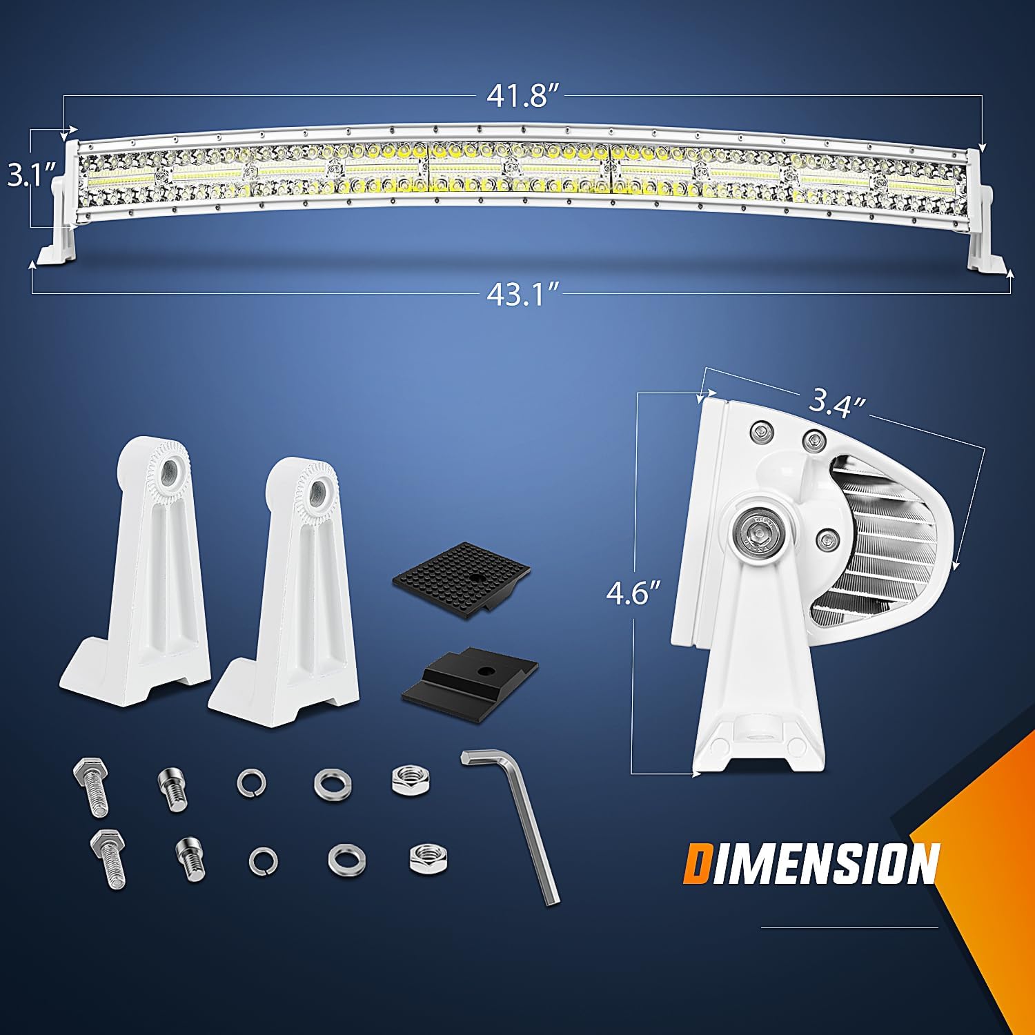 42" Nilight Marine LED Light Bar for Night Fishing on Ponton Boat Deck - White Spot Flood Combo Navigation Lights for Yachts, Sailboats, Trucks, and Tractors