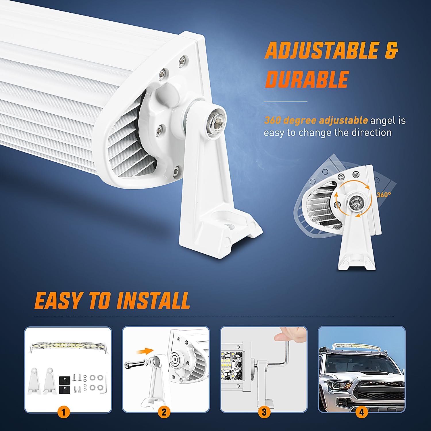 42" Nilight Marine LED Light Bar for Night Fishing on Ponton Boat Deck - White Spot Flood Combo Navigation Lights for Yachts, Sailboats, Trucks, and Tractors