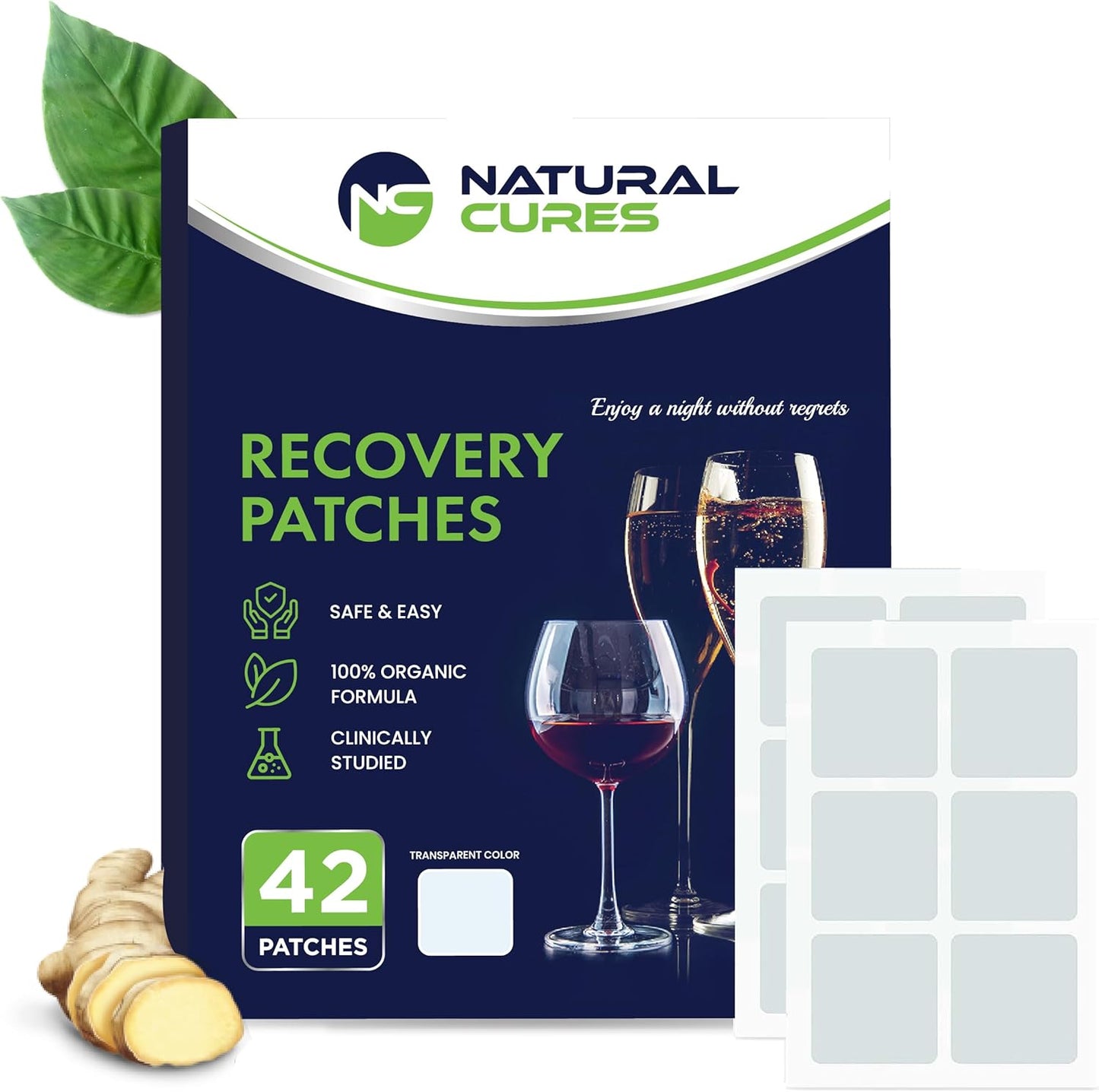 42-Pack NC Natural Cures Party Night Recovery Patches - Skin-Friendly, Secure Fit - Wake Up Refreshed and Energized - Natural Ingredients