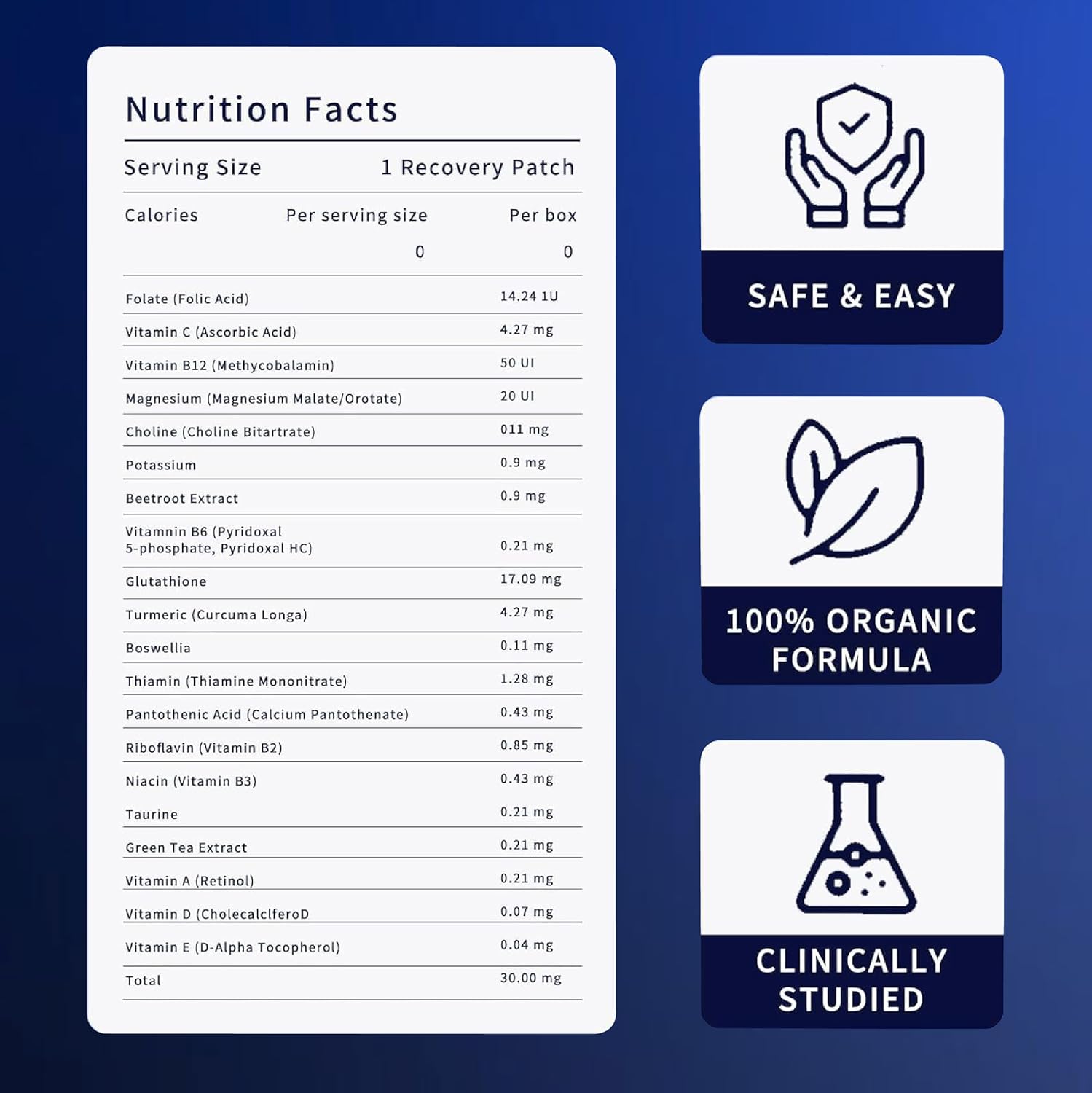 42-Pack NC Natural Cures Party Night Recovery Patches - Skin-Friendly, Secure Fit - Wake Up Refreshed and Energized - Natural Ingredients