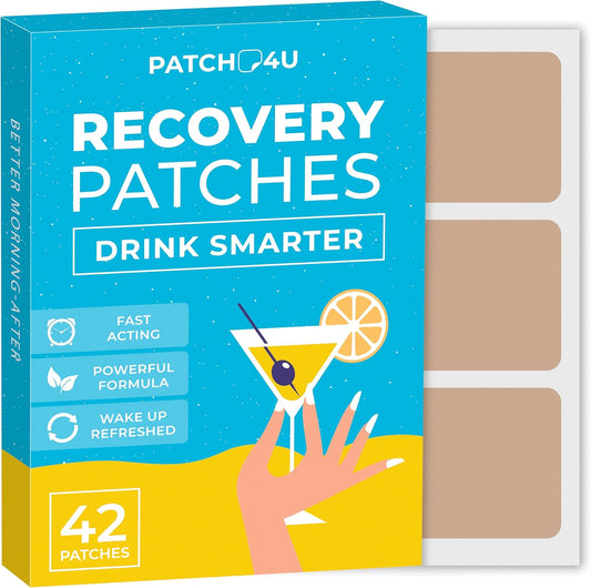 42 Pack of PATCH4U Party Recovery Patches with 100% Natural Ingredients for Refreshed Mornings - Skin-Friendly & Waterproof Formula for Pre-Drinking Use