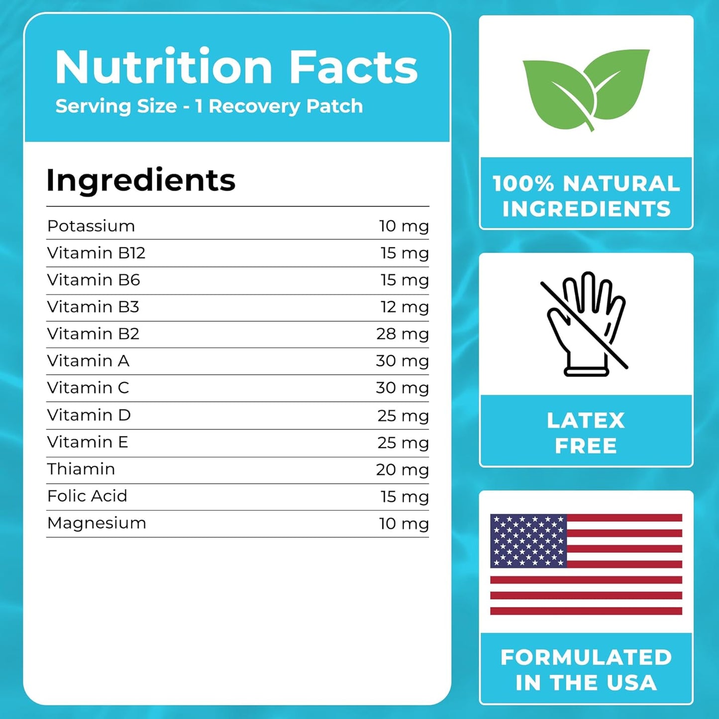 42 Pack of PATCH4U Party Recovery Patches with 100% Natural Ingredients for Refreshed Mornings - Skin-Friendly & Waterproof Formula for Pre-Drinking Use