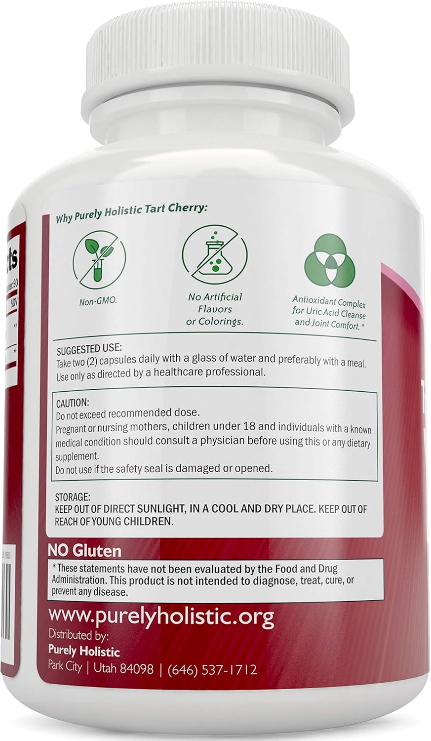 430 Vegan Capsules of Purely Holistic Grape Seed Extract 400mg with Tart Cherry & Celery Seed - Made in USA