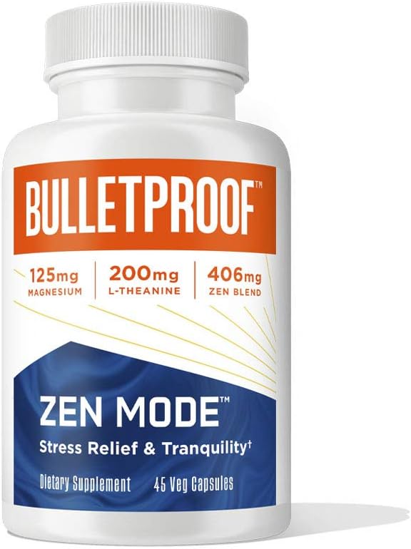 45 Count Bulletproof Zen Mode Stress Relief Capsules for Calm and Tranquility
