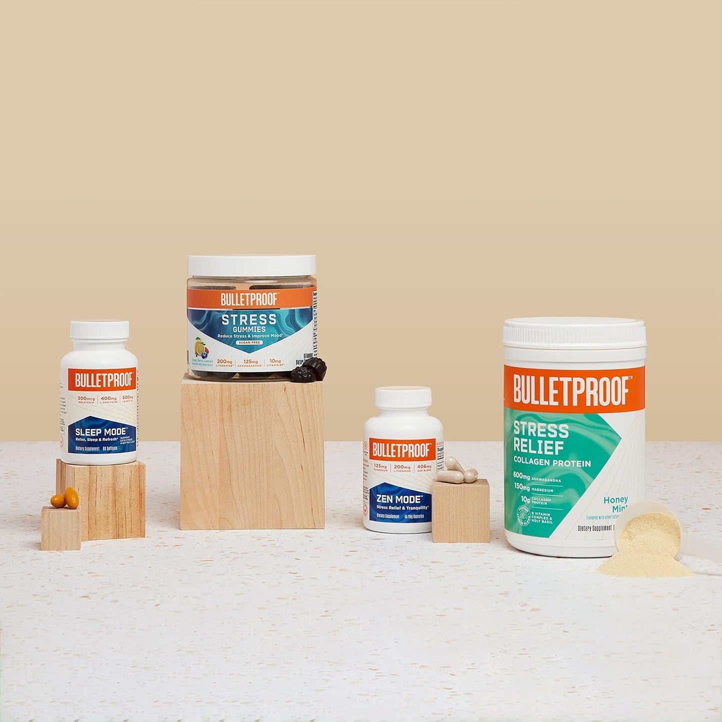 45 Count Bulletproof Zen Mode Stress Relief Capsules for Calm and Tranquility