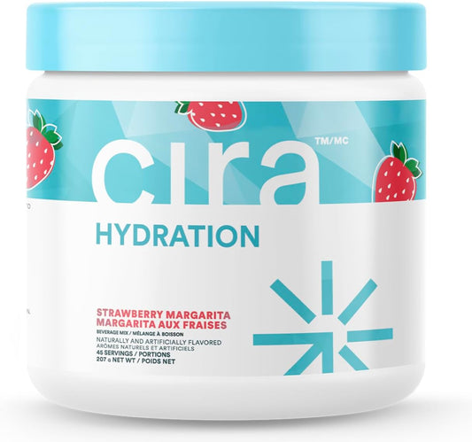 45-Serving Cira Hydration Powder with Himalayan Salt - Electrolyte Drink Mix for Dehydration Relief - Strawberry Margarita Flavor