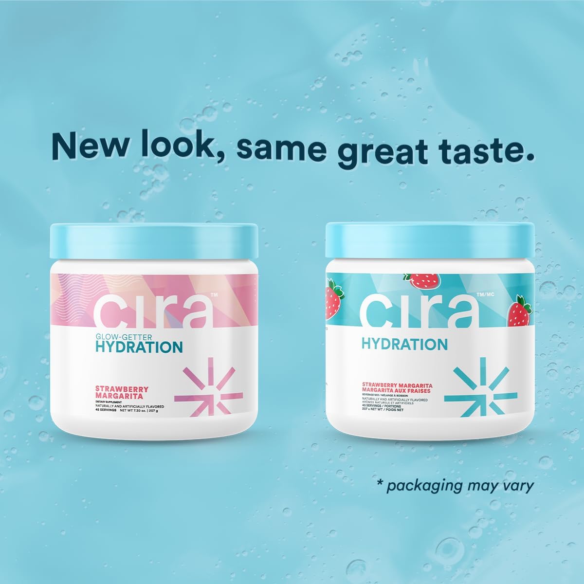 45-Serving Cira Hydration Powder with Himalayan Salt - Electrolyte Drink Mix for Dehydration Relief - Strawberry Margarita Flavor