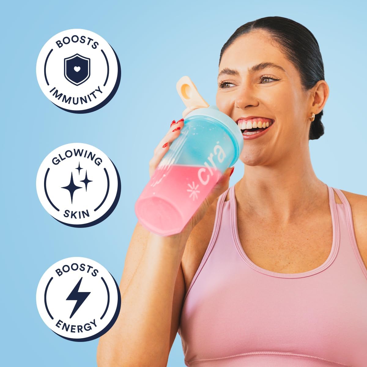 45-Serving Cira Hydration Powder with Himalayan Salt - Electrolyte Drink Mix for Dehydration Relief - Strawberry Margarita Flavor