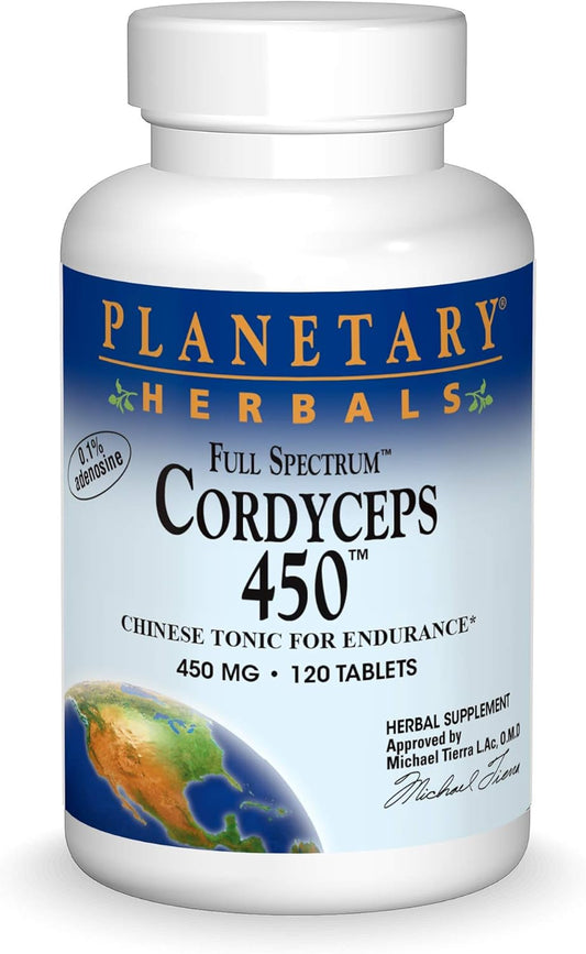 450mg Planetary Herbals Cordyceps Full Spectrum Extract - Traditional Chinese Tonic for Endurance Boost