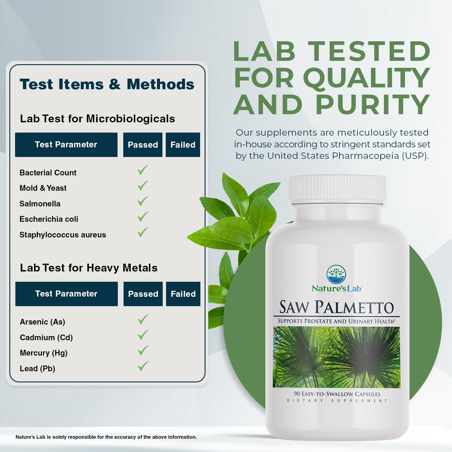 450mg Saw Palmetto 90 Capsules by Nature's Lab