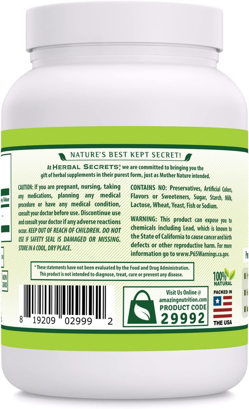 454 G Herbal Secrets Holy Basil Powder Supplement - Non-GMO, Gluten-Free, Made in USA - 3 G Per Serving