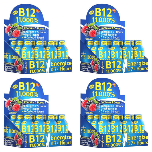 48 Count Mixed Berry Flavor Vitamin Energy Shots - Up to 7 Hours of Energy - 1.93 Fl Oz