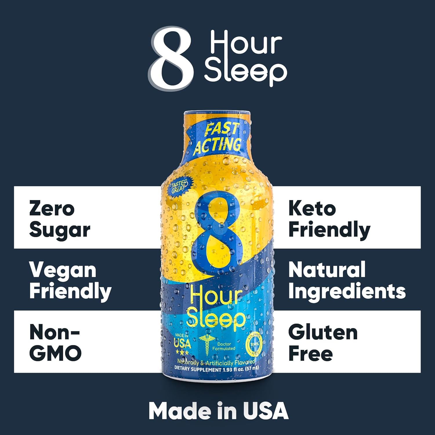 48 Count Vitamin Energy Natural Berry 8-Hour Sleep Drink Shots, 1.93 Fl Oz