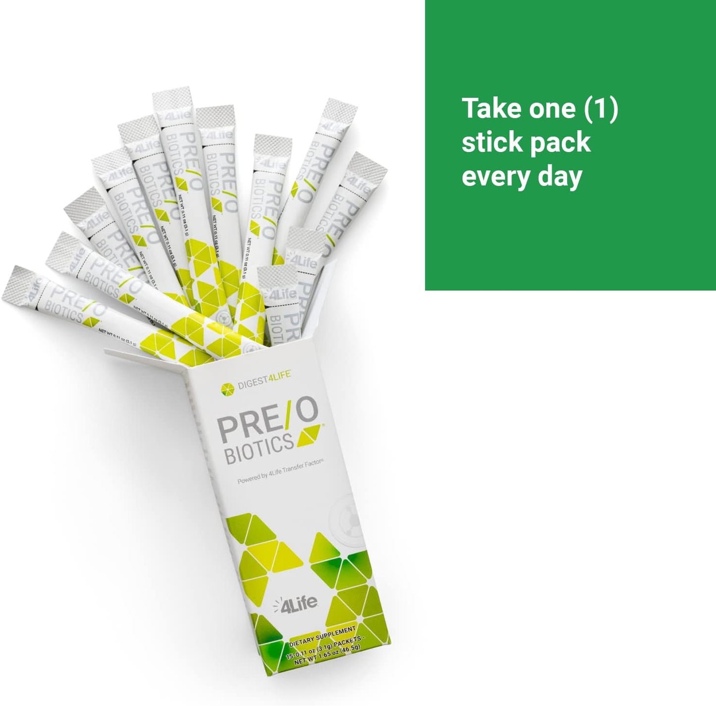 4Life Pre/o Biotics: Gut Health Digestive Supplement, 15 Packets - Boost Microbiome and Immune System with Prebiotic and Probiotic Blend