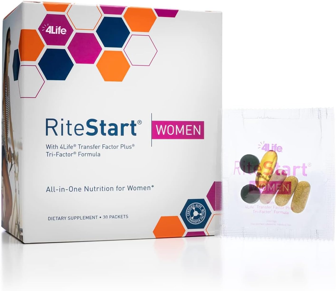 4Life RiteStart Women - Immune System Support Nutritional Pack with Zinc, Vitamin C, Biotin, Iron, and Selenium - 30 Packets