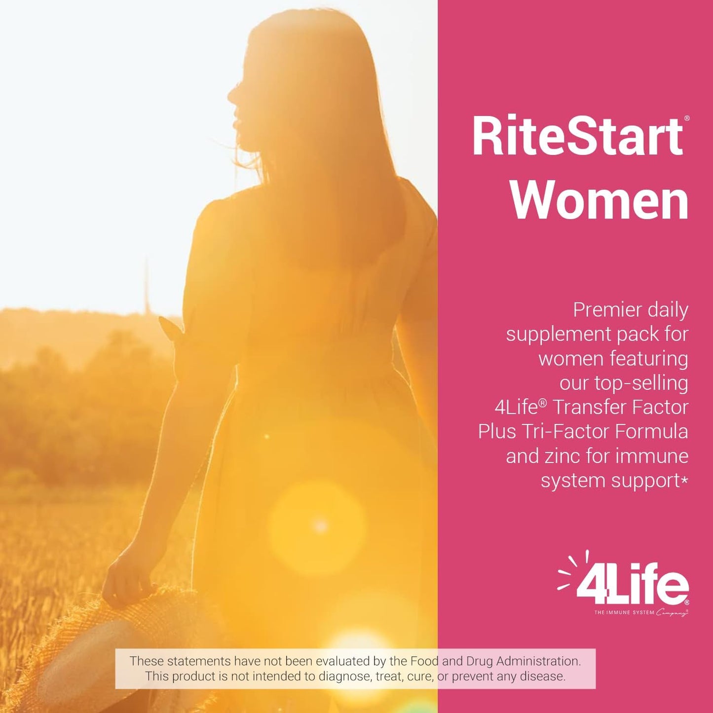 4Life RiteStart Women - Immune System Support Nutritional Pack with Zinc, Vitamin C, Biotin, Iron, and Selenium - 30 Packets
