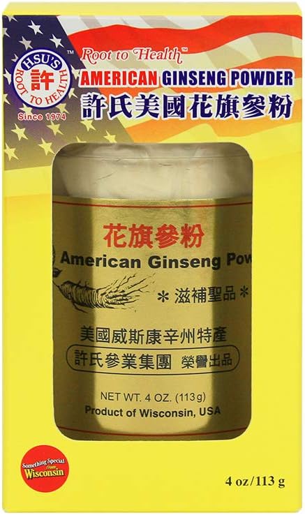 4oz Bag of Hsu's Ginseng American Ginseng Powder from Marathon County, Wisconsin, USA (SKU 1174)