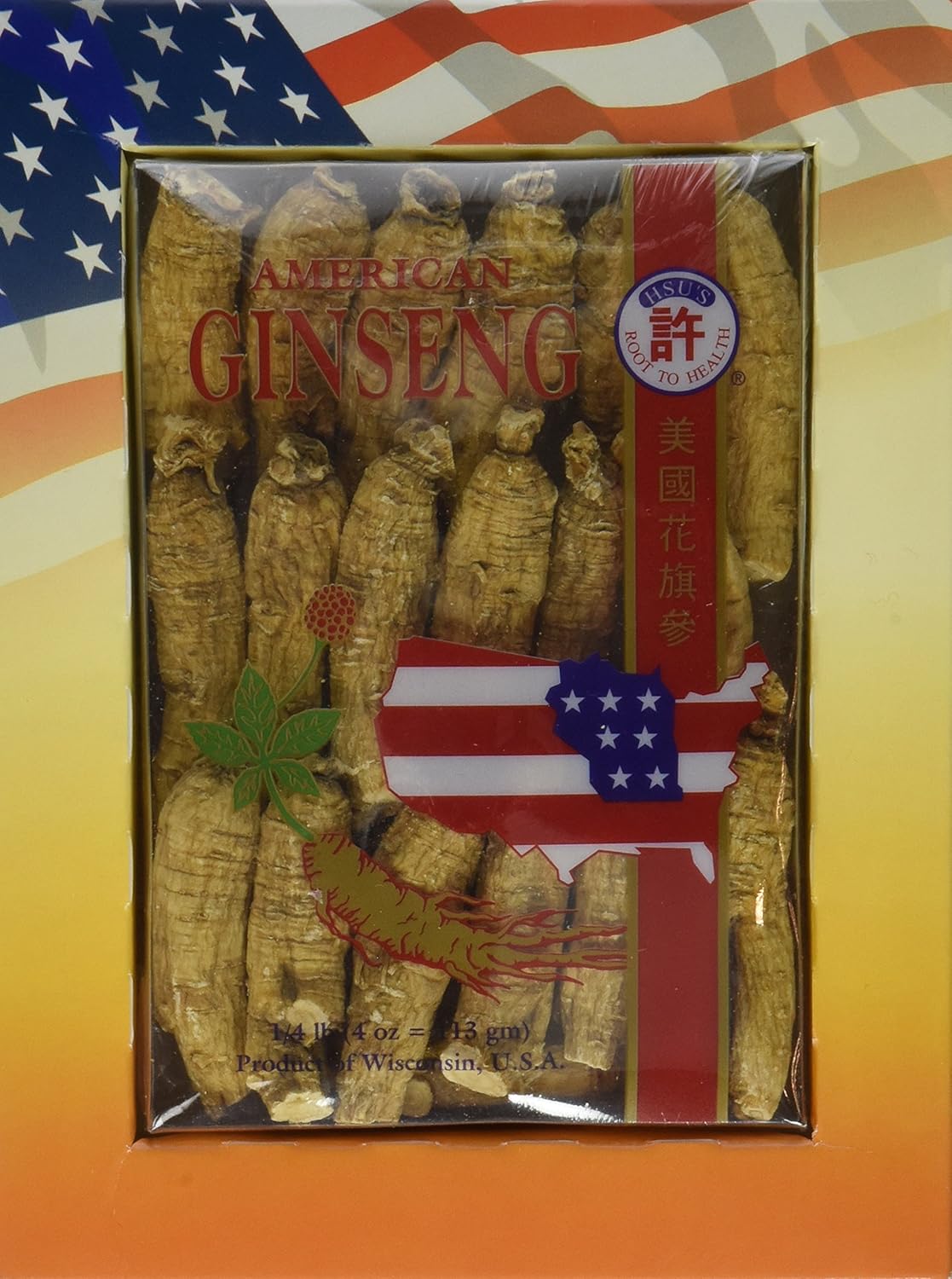 4oz Box of Half Medium Cultivated American Ginseng from Marathon County, Wisconsin - Hsu's Ginseng (SKU 132-4)