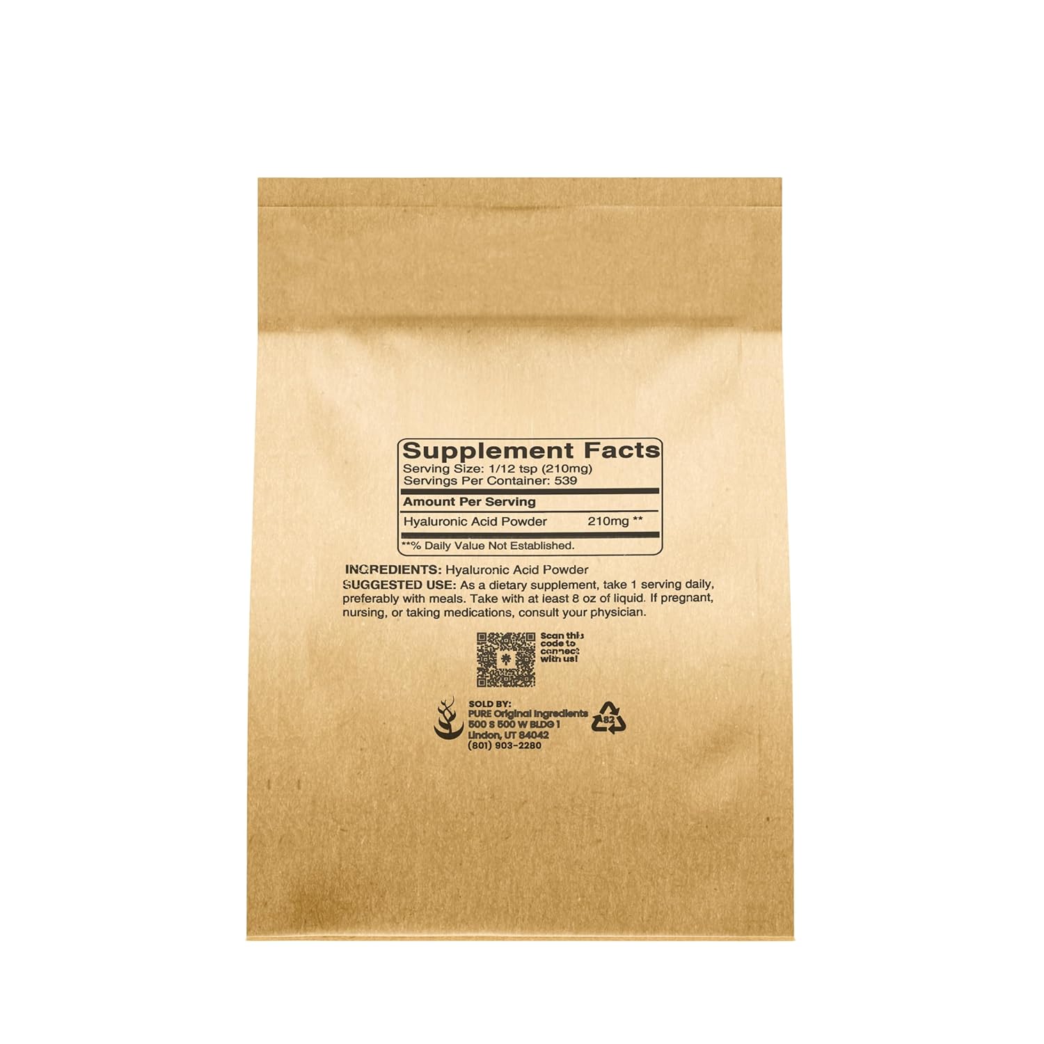 4oz Hyaluronic Acid Fine Powder - Pure Original Ingredients - Water Soluble