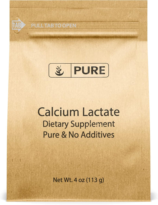 4oz Non-GMO Calcium Lactate Supplement with Pure Original Ingredients for Electrolyte Support