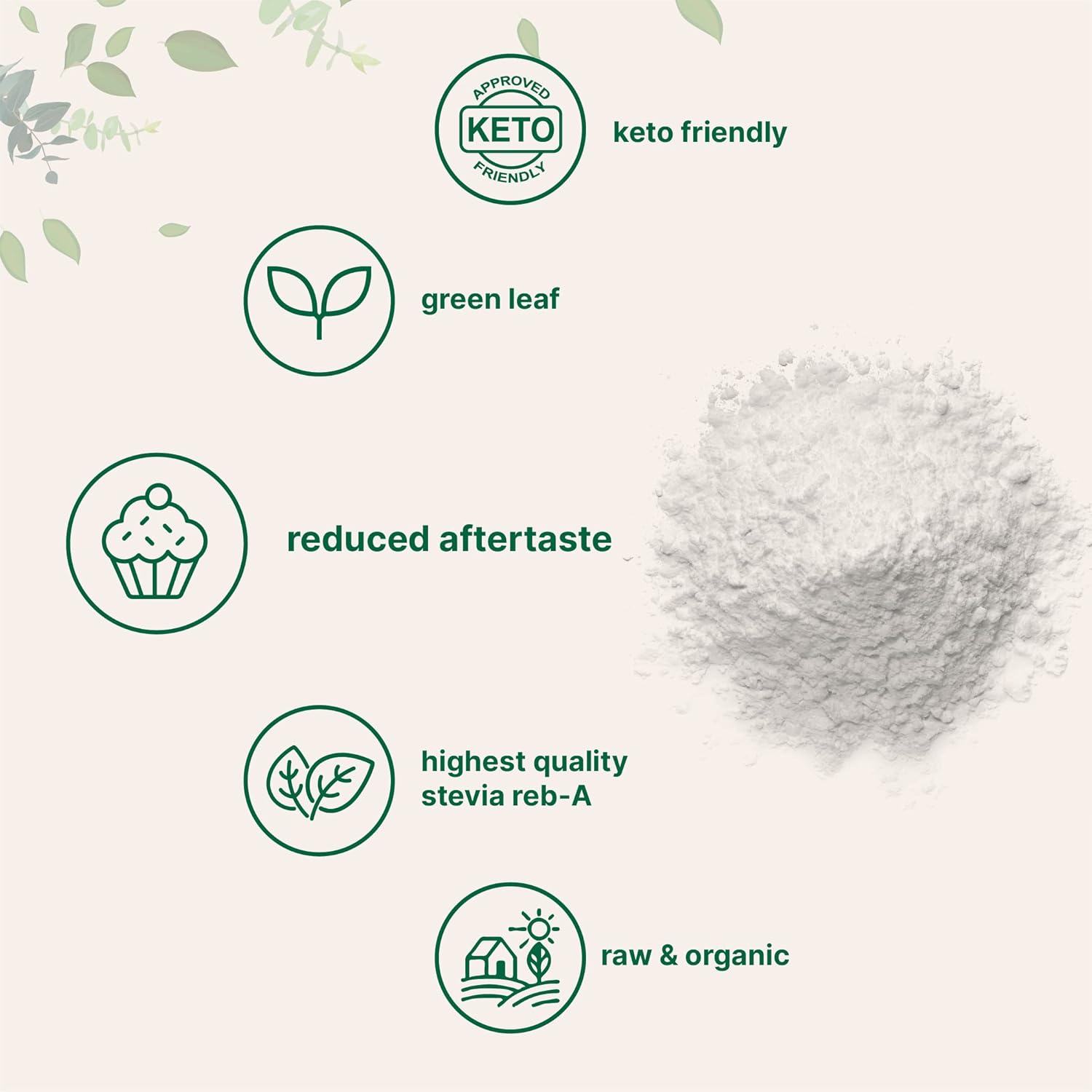 4oz Organic Stevia Powder - 706 Servings, Premium Grade Green Leaf Extract, Bitter-Free, 0 Calorie, Natural Sugar Substitute, Keto-Friendly
