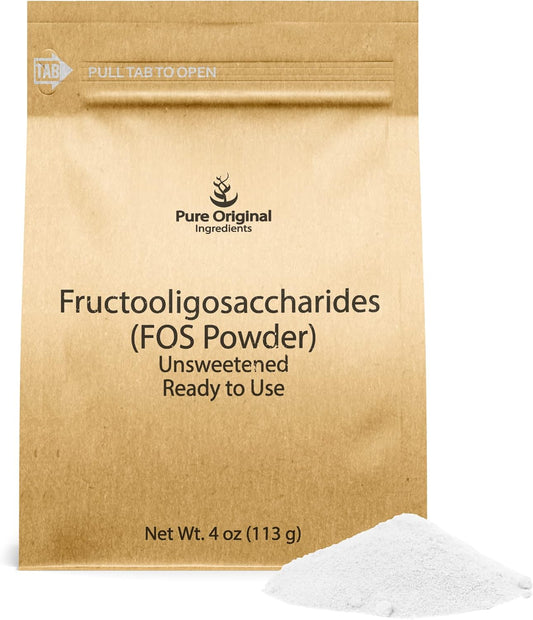 4oz Pure Fructooligosaccharides Powder - Original Ingredients, No Additives - FOS Supplement
