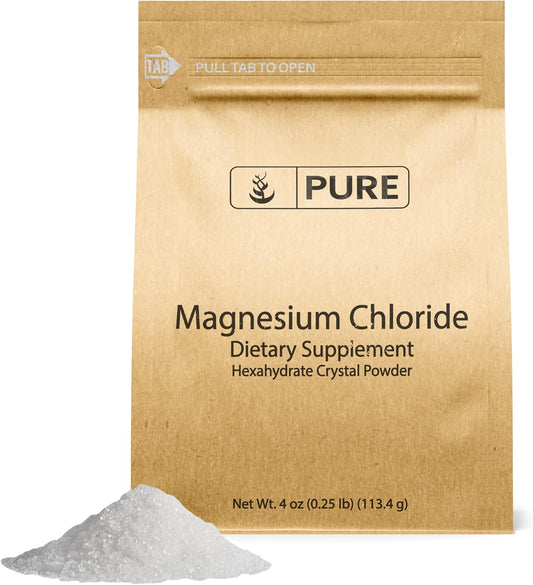 4oz Pure Magnesium Chloride Crystal Powder Supplement - Food Grade Magnesium Supplement