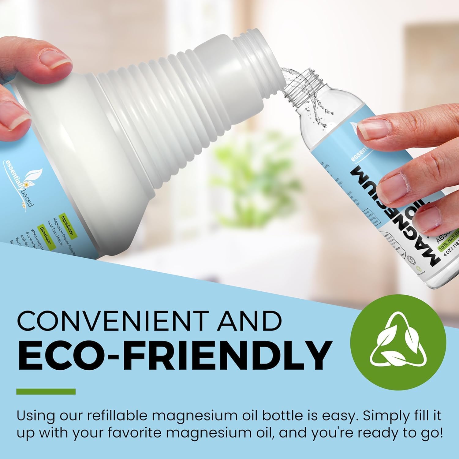 4oz Pure Magnesium Oil Spray for Sleep - Less Sting & Itch - 100% Natural & Organic - Made in USA