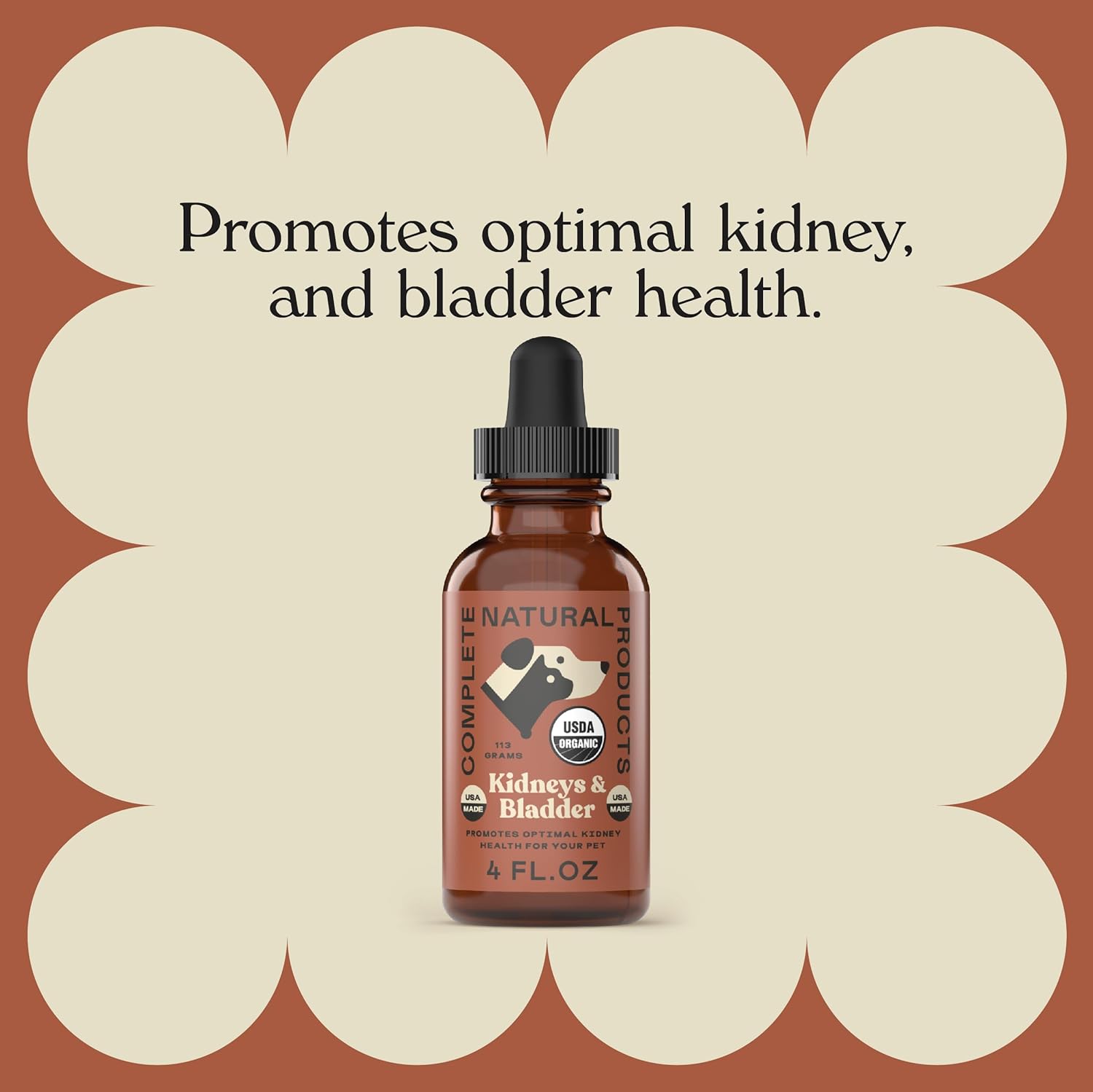 4oz Pure Organic Kidney & Bladder Concentrate for Pets - Complete Natural Products