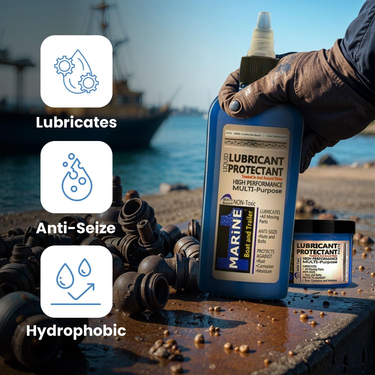 4oz Seal 1 Marine Lubricant Liquid - Bio-Based Anti Rust and Corrosion Lube for Reels, Boats, and Trailers