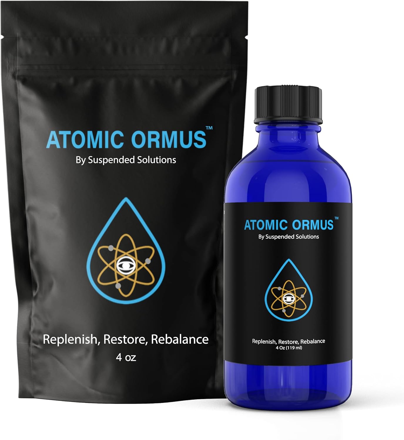 4oz Suspended Solutions Liquid Atomic ORMUS - Monoatomic Gold Ormus for Memory Aid & Increased Energy - Rejuvenating Energetic Supplement with Gold, Platinum, Iridium
