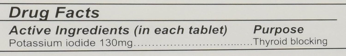 5 Count of IOSAT 130 mg Potassium Iodide Tablets for Radiation Protection