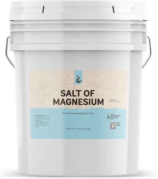 5 Gallon Pure Epsom Salt, Unscented Natural Skin Scrub with Pure Original Magnesium Ingredients
