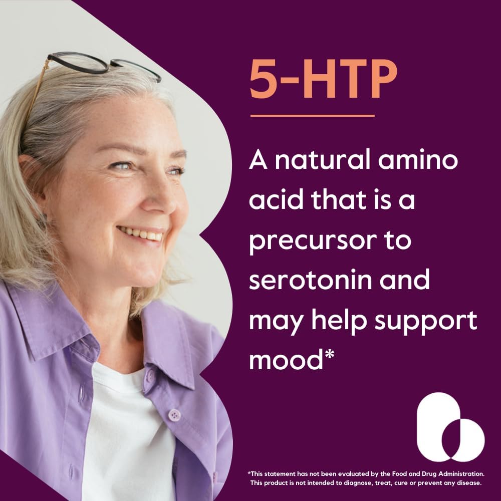 5-HTP 100mg Capsules (240 Count) - Double Pack, No Stearates, Flow Agents - Gluten Free, Non GMO - By BESTVITE
