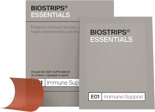 5-in-1 Immune Health Oral Supplement Strips with Vitamin C, D, Zinc, Elderberry - 30 ct