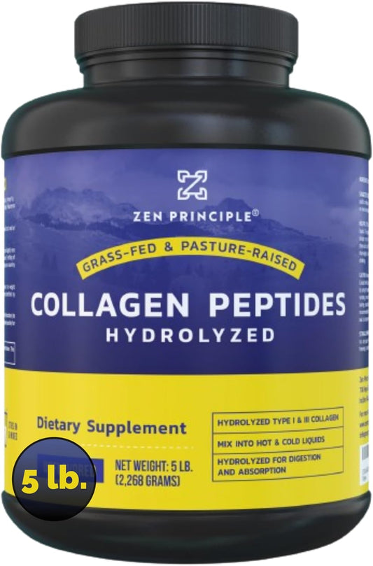 5 lb. Grass-Fed Collagen Peptides Powder for Hair, Skin & Joints - Paleo & Keto Friendly, Anti-Aging Protein
