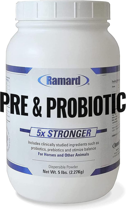 5 lb Jar of Ramard Total Prebiotic & Probiotic Equine Formula for Optimal Gut Health and Nutrient Absorption in Horses and Livestock