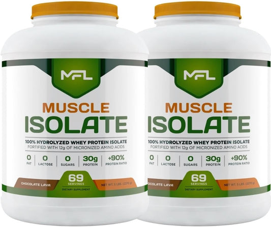 5 lbs Chocolate Lava Muscle Isolate by MUSCLE FOOD LABS - 2 Pack for Muscle Recovery & Growth