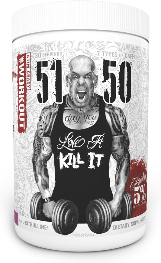 5% Nutrition 5150 High Stim Pre-Workout Powder - Extreme Energy, Focus, & Pumps - 400mg Caffeine, Citrulline, Beta Alanine - 30 Servings