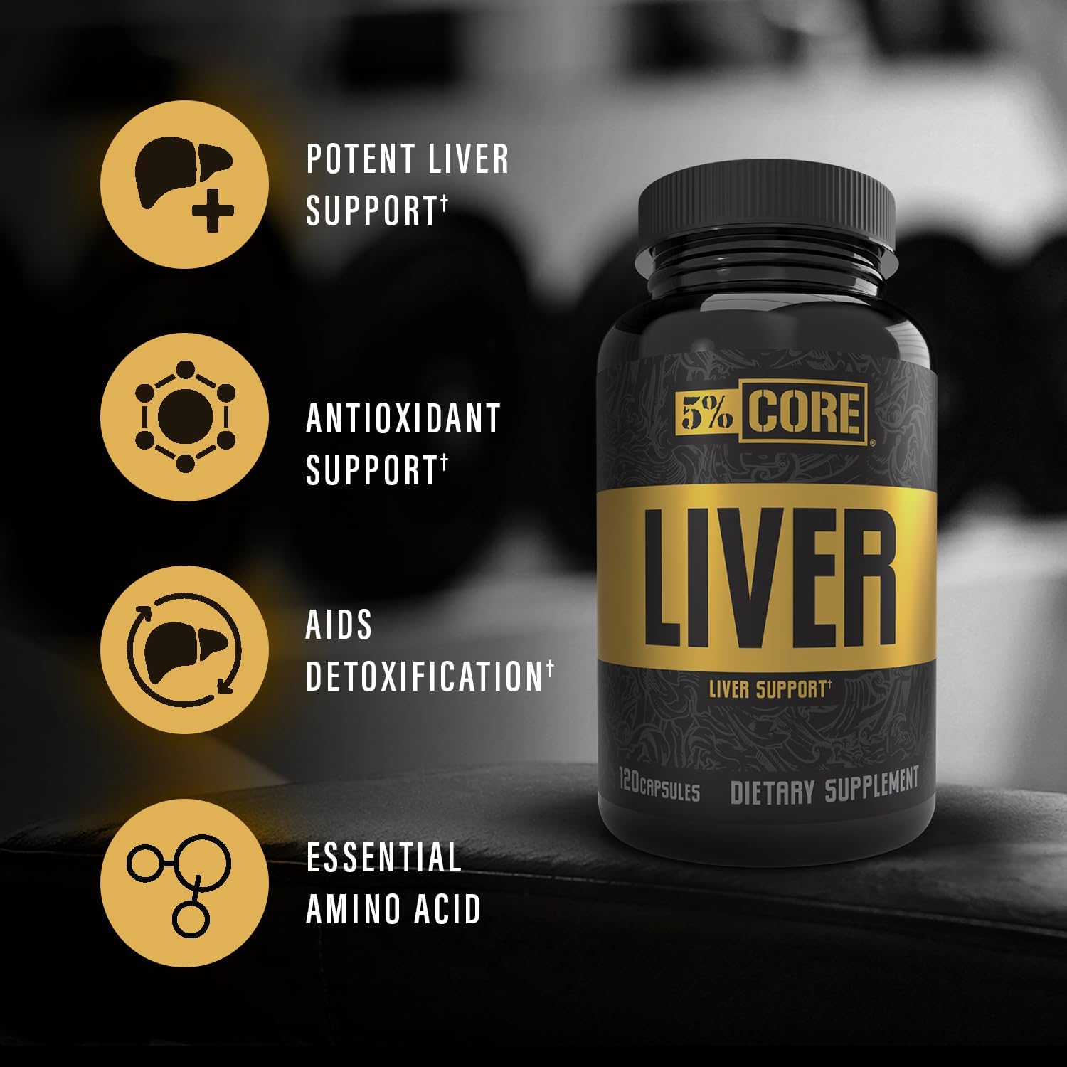 5% Nutrition Liver Support Supplement with NAC, Milk Thistle, and L-Glutathione for Detox & Repair - 30 Capsules