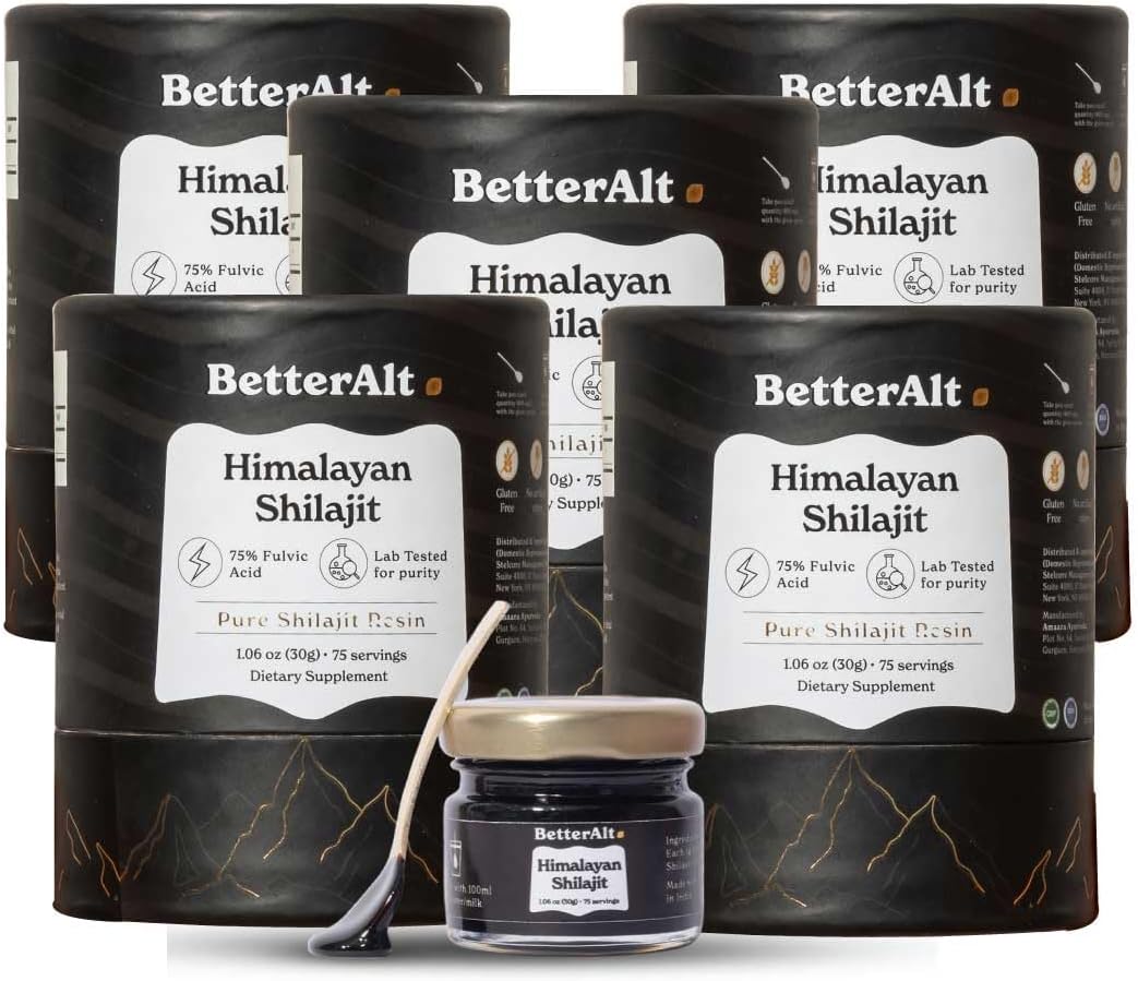5 Pack Himalayan Shilajit Resin High Potency Gold Grade 375 Servings Energy Boost Immune Support