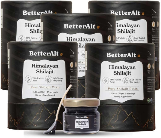 5 Pack Himalayan Shilajit Resin High Potency Gold Grade 375 Servings Energy Boost Immune Support