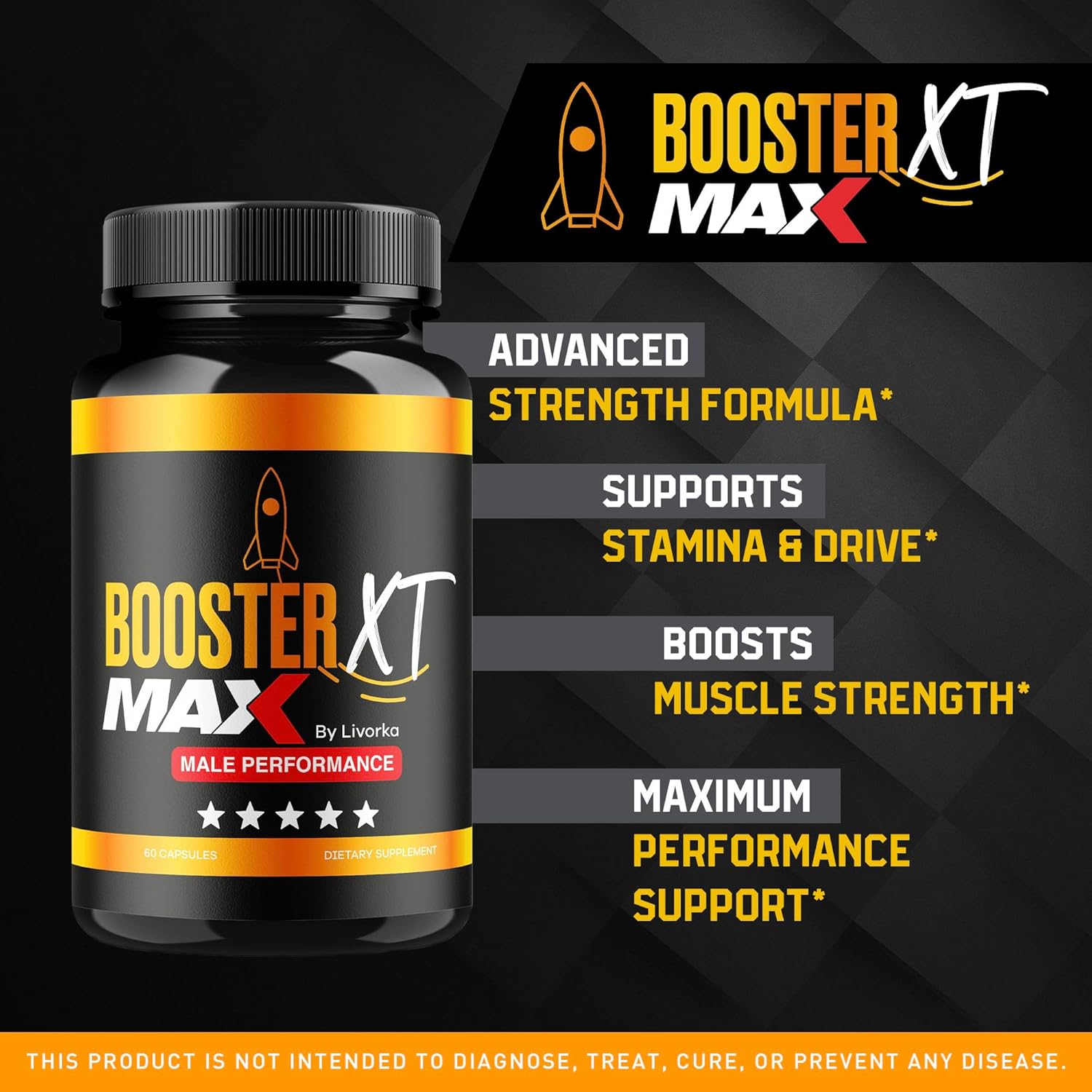 (5 Pack) LIVORKA MAX Strength Men's Booster XT Supplement - 300 Capsules, Reviews & Benefits
