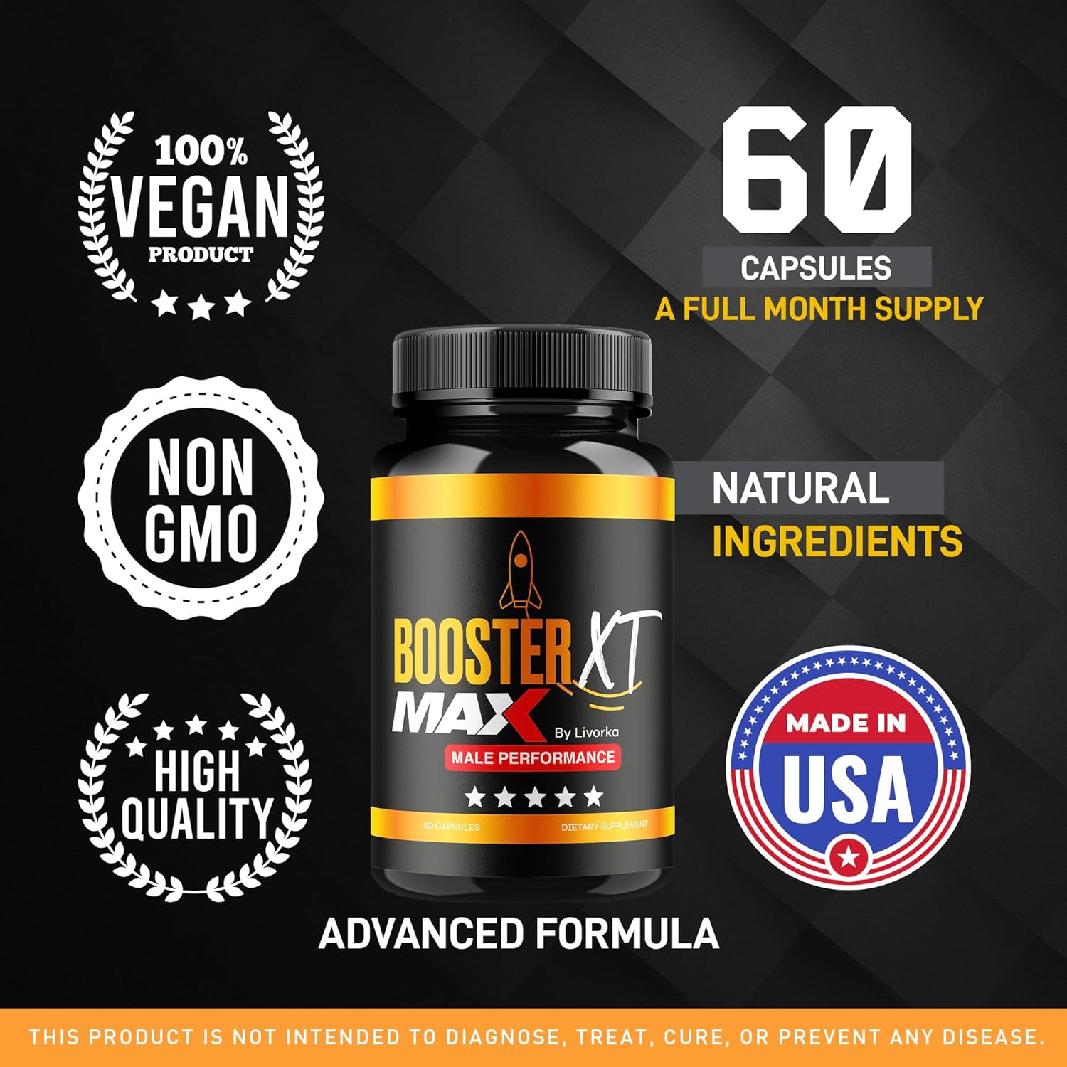 (5 Pack) LIVORKA MAX Strength Men's Booster XT Supplement - 300 Capsules, Reviews & Benefits