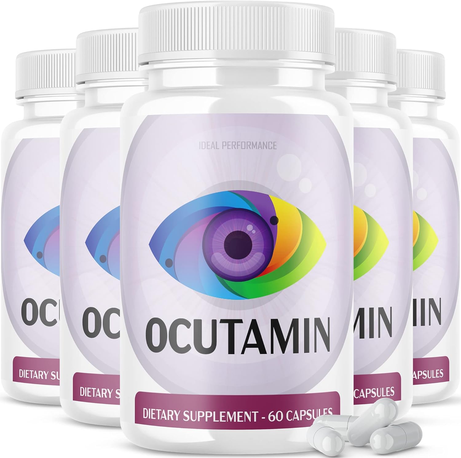 5 Pack Ocutamin Vision Pills Supplement - Enhance Vision & Performance with 300 Capsules