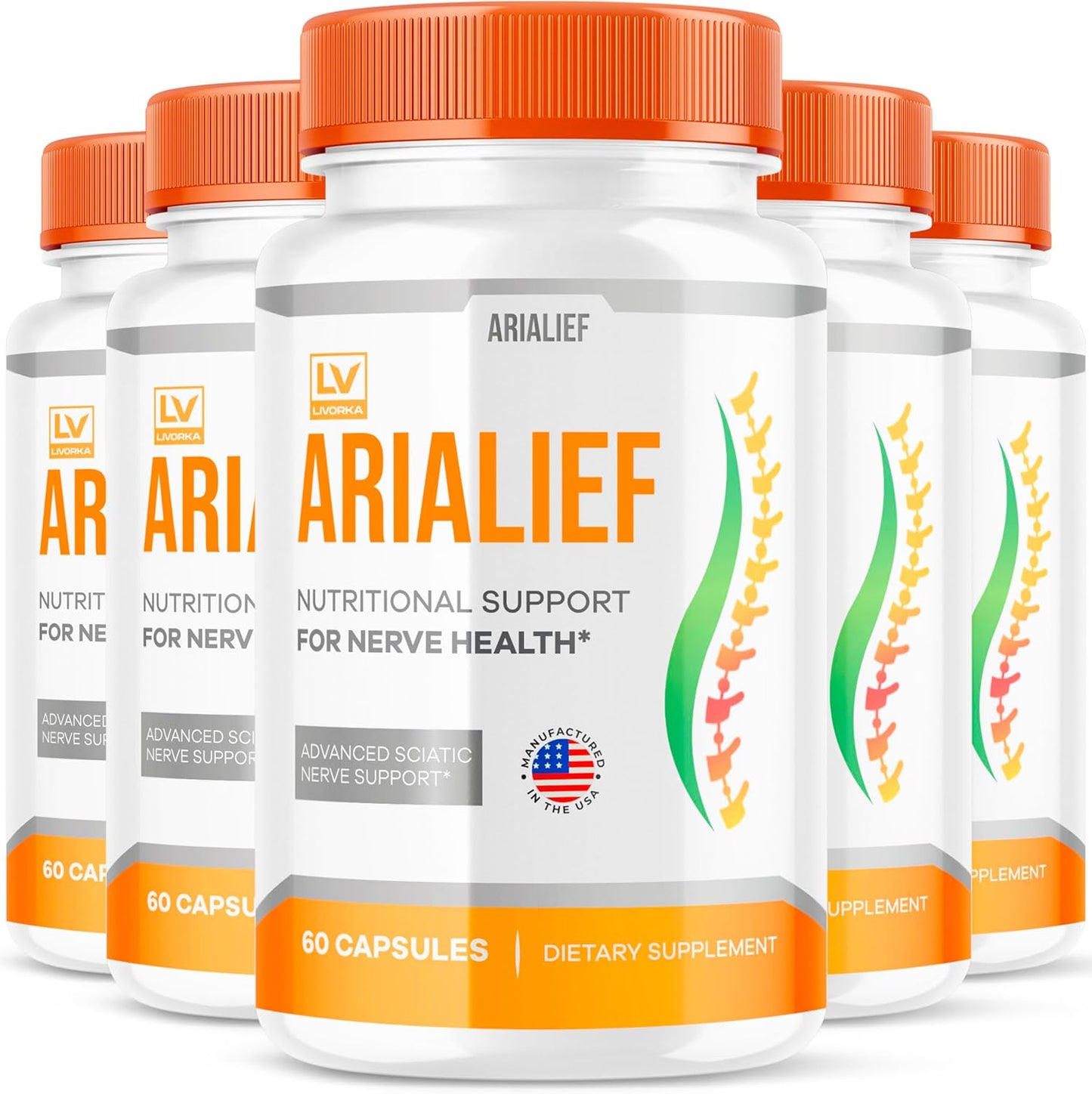 5 Pack of Arialeaf Capsules for Sciatica and Nerve Health Support