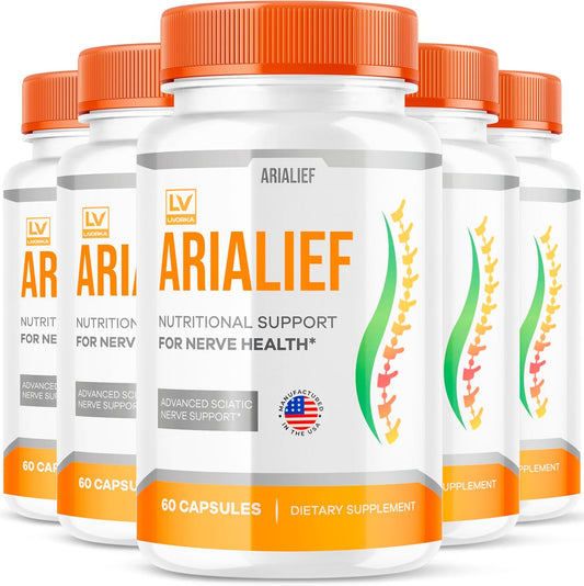 5 Pack of Arialeaf Capsules for Sciatica and Nerve Health Support